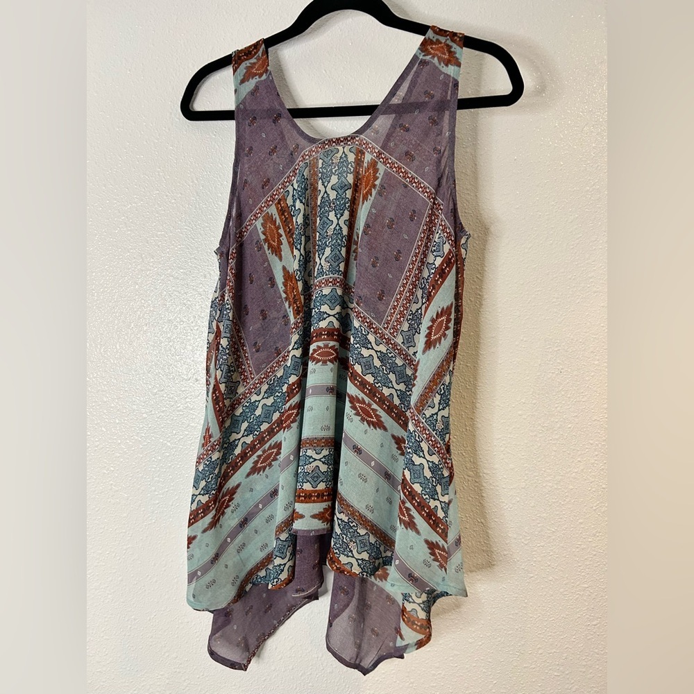Hem & Thread Bohemian Tank Top Size Small - Picture 4 of 7